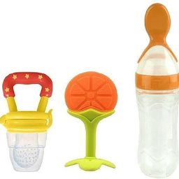 ogzglam 3 in1 Baby Combo Set-Feeder Bottle with Spoon, & Teether & Food Nibbler Teether and Feeder-picture-15