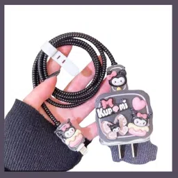 BizzBoxx Kuromi Magic Stylish Compatible With iPhone Charger Case with Cute Design Cable Protector-image-70