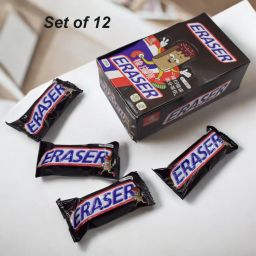 Asera 12 Pcs Chocolate Bar Erasers for Birthday Return Gifts for Kids Non-Toxic Eraser-13