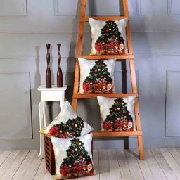 Multicolor Polyester Christmas Special 16x16 inches Cushion Covers (Pack of 5) by Hosta Homes-picture-44