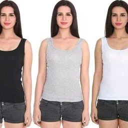 palmlon Women Black, Grey, White Camisole-picture-42