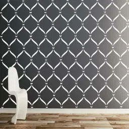FLEXISHINE DECOR for Wall Painting for Home Wall Decoration (16 inch x 24 inch) Stencils for wall painting" Theme:-"Ribbon Stripes" Wall Stencils Keylink Design Suitable For Bedroom, Drawing Room & Office Decoration Modern Home Wall Arts Stencil-44