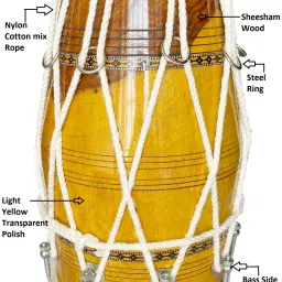 100% Shesham wood 01 Nut & Bolts Dholak-image-26