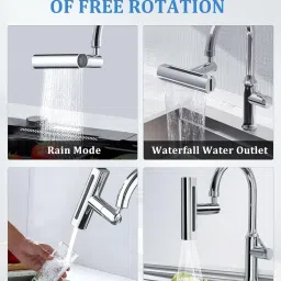huex 4-in-1 360° Rotatable Faucet Spray Head Extender with 4 Adjustment Mode Faucet Shank image 5
