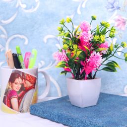 mogal Artificial Plant For Home/Office Table Decoration(Multi, Pack of 5) Wild Artificial Plantwith Pot image 3