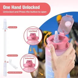 inscapedesign 2000ml Time Marker Air-Tight Toxin Free Portable Water Bottle With Top Handle 2000 ml Water Bottle image 2