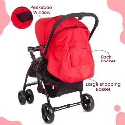 meemee Large Comfortable Seating, Two-Way Handle, Feeding Tray for 0-3 Years Pram image 5