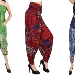 Printed Rayon, Cotton Women Harem Pants-image-78