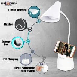 pick ur needs Study Table Lamp Rechargeable On/Off Switch Desk Lamp With Pen and Phone Holder Study Lamp image 4