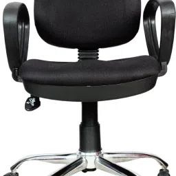 803 Cushioned Low Back Revolving Chair with push back mechanism in Black Fabric Office Executive Chair-image-35