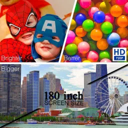IBS C9 Real HD 720p (1080p Support) | 3800 Lumen (380 ANSI) with 180 inch (4.6 m) Large Display LED Projector | VGA , AV, HDMI , SD Card , USB, Audio Out Connectivity | 2021 Release (4000 lm / Wireless / Remote Controller) Portable Projector image 3