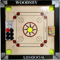 Noscosmall carrom 20x20 Inch with Gloss Finish, Powder Set Coins and Strikers 4 cm Carrom Board-picture-26