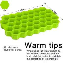 mixify Silicone Ice Cube Tray For Freezer, Flexible Honeycomb Shape Mould Green Silicone Ice Cube Tray image 5