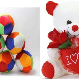 Best Quality Soft White Teddy and Soft Small Balls(4) Someone special.- 25 cm-16