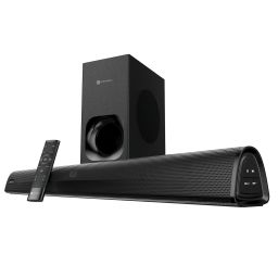 Black Portronics pure sound 105 200w hd soundbar with subwoofer-image-53