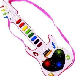 anushka toys Musical Acoustic Mini Guitar Instrument with Sound & 3D Light Learning Toy Kids-picture-0