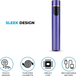 MOOZMOB Sleek Rechargeable Electric Flameless Lighter with On/Off Touch Sensor Plasma Lighter Butane Free Non Gas Refillable Lighter for Smoking Windproof Cigarette Lighter image 4