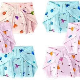 Unisex Baby Multicolor Random Print Cotton Cushioned Nappies(Pack Of 10)-image-52