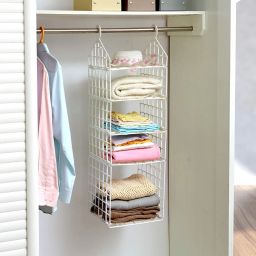 5 Layer Folding Clothes Storage Racks for Students Wardrobe Shelves Organizer Regular Organizer, Shoe Organizer, Handbag Organizer, Closet Organizer-image-77