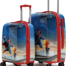 yayavar Hard Body Set of 2 Luggage 8 Wheels - SUPERMAN OFFICIAL MERCHANDISE KIDS TROLLEY (5 Years International Warranty) - Red-picture-12