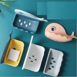 (PACK OF 2)Fish Shape Cute Adhesive Waterproof Wall Mounted Soap Dish-image-73