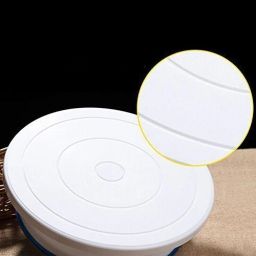 ever mall Plastic Cake Rotary Table Revolving Rotating Cake Stand Baking Tool Cake Turntable Rotating Cake Icing, Decorating Baking Tool Plastic Cake Server (White, Pack of 1) Plastic Cake Server Plastic Cake Server image 5