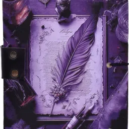 al zohra handicraft Leather Cardboard Dark Leaf Print Special Binding A5 Diary Notebook A5 Notebook Unruled 200 Pages image 2