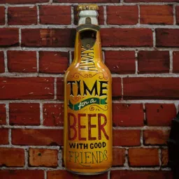 eazywagon Yellow Metal Always Time For A Beer With Good Friends Wall Decor-picture-2