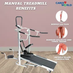 cardio world 4 in 1 Manual Treadmill, Easy to foldable, User Weight - 110 kg Treadmill image 3