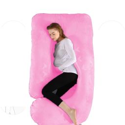 J Shape Microfibre Solid Pregnancy Pillow Pack of 1-image-95