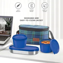milton Decker Lunch Box (3 Containers, 1 x 475 ml , 2 X 500 ml each) With Jacket 3 Containers Lunch Box image 5