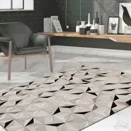 dazzhome Black Hair On Leather Geometrical Hand Woven 5ftX7ft Carpet-picture-14