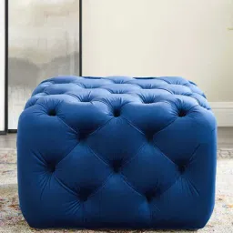 Mojo Tufted Button Ottoman In Royal Navy Blue Color-image-24