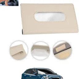Universal Leatherite Rectangle Beige Tissue Box For Car/office/Home-31 Vehicle Tissue Dispenser-image-78