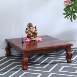 Sheesham Wood Pooja Chowkie In Brown By Globally Indian-picture-14