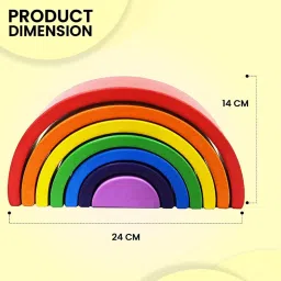 giraffe play store 7 PC Rainbow Stacker Wooden Stacking Toy Round Stacking image 3