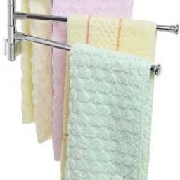 Stainless Steel 4-Arm Bathroom Swing Hanger Towel Bar/Wall Mounted Swivel Towel Bar Holder for Bathroom/Towel Stand/Towel Hanger 12" inch Long/Bathroom Accessories Chrome Finish 12 inch 4 Bar Towel Rod (Stainless Steel Pack of 1) SILVER Towel Holder-picture-17