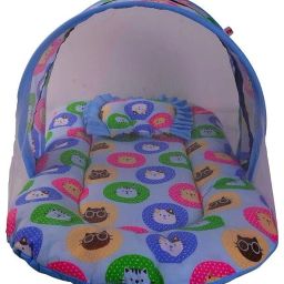 Cotton Infants New Born Baby Care Essential Bedding Set Combo Mosquito Net-image-72