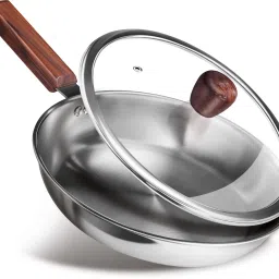 Pro cook Triply Hexa Tech Induction Glass Lid & Wooden Handle,26cm, Honeycomb Fry Pan 26 cm diameter with Lid 2.1 L capacity-image-17