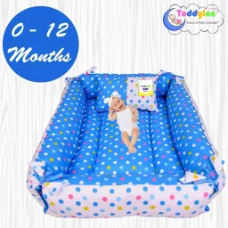 toddylon New Born Baby Luxury reversible Bedding Set With Mosquito Net And Pillow Standard Crib image 2