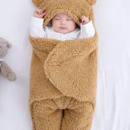 Solid Single Hooded Baby Blanket forAC Room-image-34