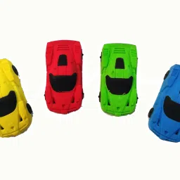 RACING CAR SHAPE MULTI COLOR ERASER , SET OF 4 BIRTHDAY RETURN GIFT Non-Toxic Eraser-13