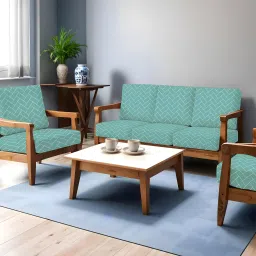 Polycotton Geometric 3+2 Seater Sofa Cover-picture-13