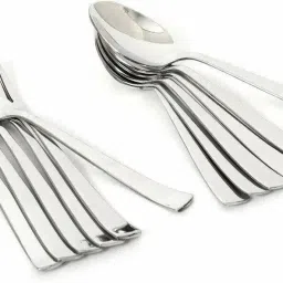 Stainless Steel Table Spoon Set of 6 and fork set of 6 (pack of 12 ) Stainless Steel Cutlery Set-image-6