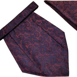 VOICI Men's Paisley Blue & Red Color Pocket Square & Cravat-image-77
