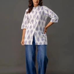 Women Printed Viscose Rayon Tunic Kurta-image-4