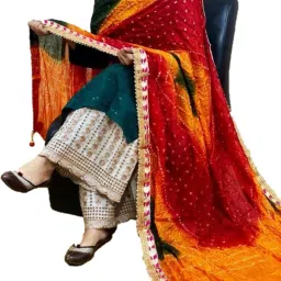 Art Silk Embellished Multicolor Women Dupatta-image-17