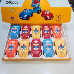 Set of 10 Friction Powered Cartoon Cars Car Toy Push and Go Car Vehicles Toys-0