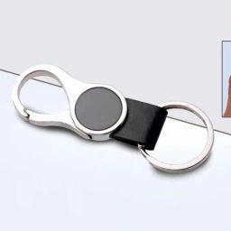 wens Round Hanging Metal Keychain with PU strap-picture-18