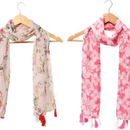 Printed Chiffon Women Multicolor Scarf, Stole, Fancy Scarf-image-64